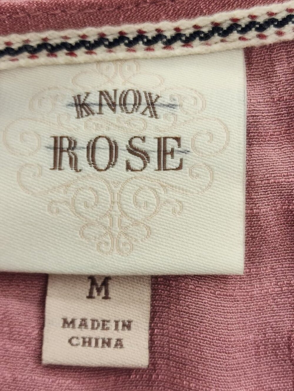 Cottagecore Knox Rose Mauve Embroidered Babydoll Blouse Short Sleeve Size M - Picture 4 of 11